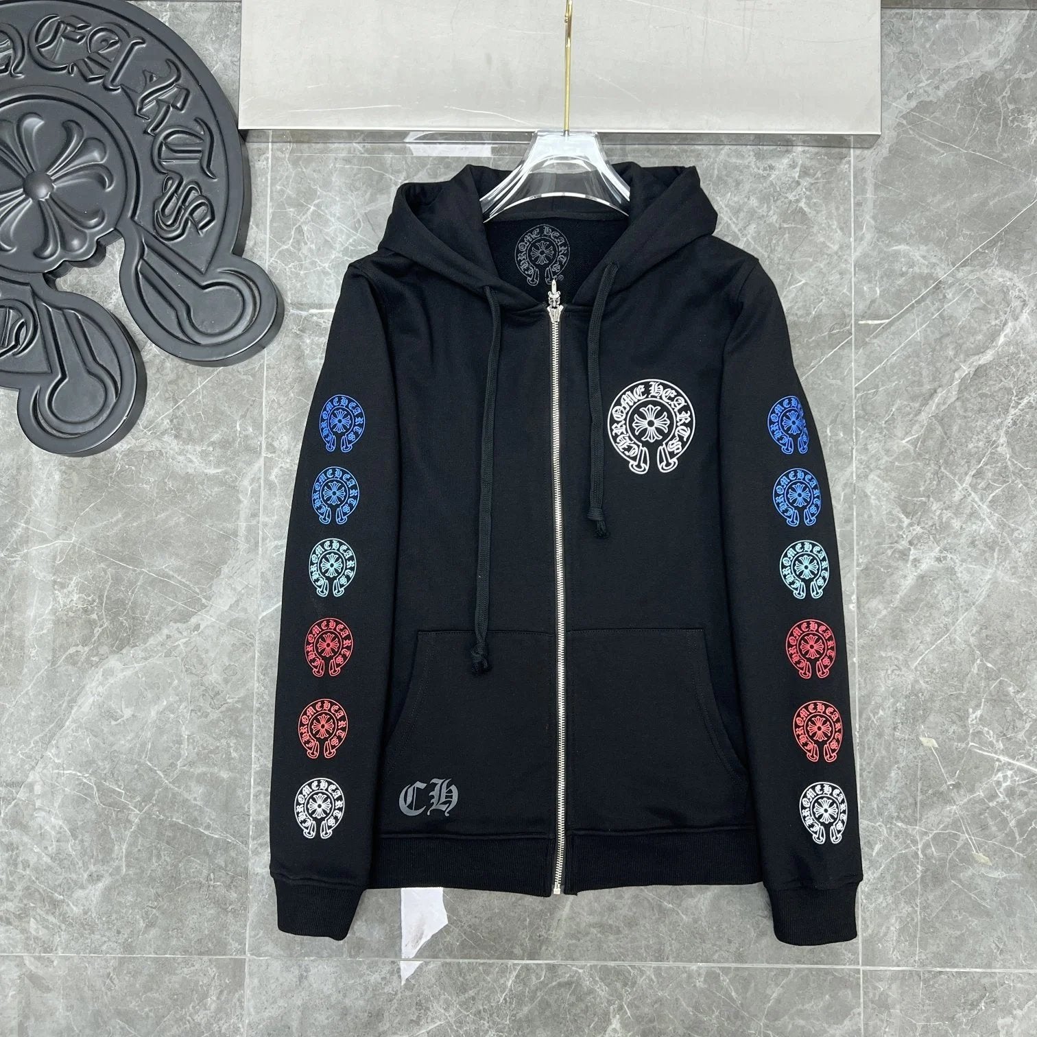 Chrome Hearts Hoodie Cross Hooded Sweater Loose Men's and Women's Zipper Hoodie