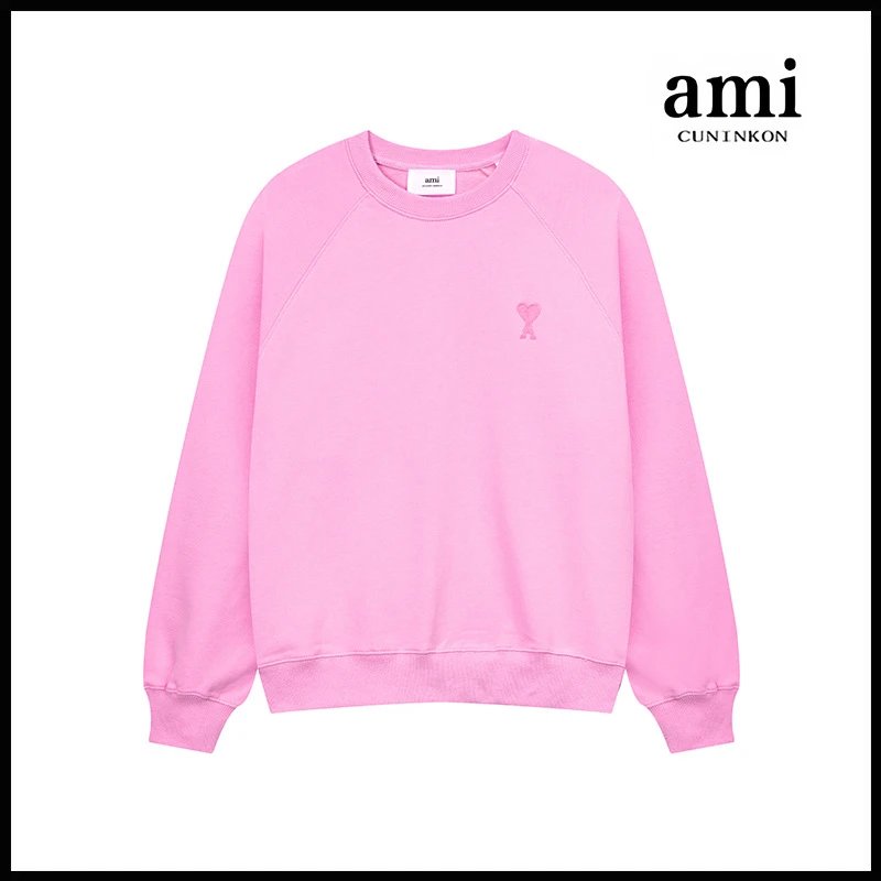 Ami Hoodie Ami Hoodie Couple Suit Classic Love Cotton Loose round Neck Raglan Hooded Sweater Leisure Tappered Trousers-CY