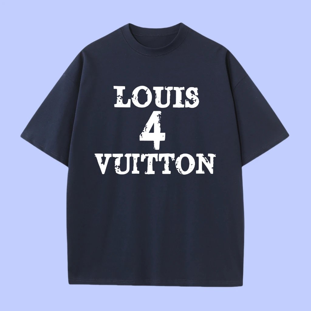 Louis Vuitton LV T-shirt Front Chest Slogan4Printing logo round Neck Short Sleeve25ss New Pure Cotton Unisex Style T Casual T-Shirt Base Layer Shirt OS Loose Fit Half Sleeve Top Plus Size