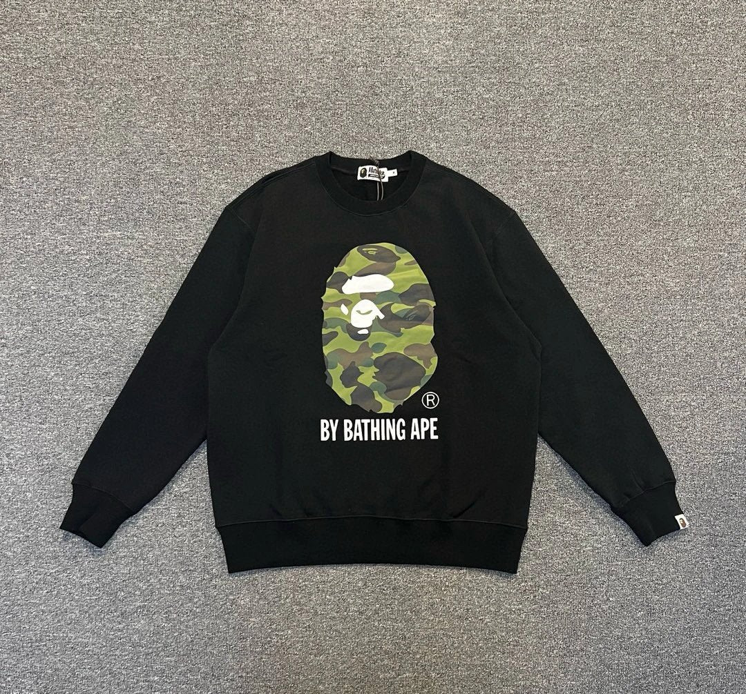 Bape Hoodie Top Version Printing Men's and Women's Same Style Casual Pullover Long Sleeve round Neck Top