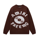 Amiri Sweater Classic logo Embroidered Jacquard Seahorse Wool Sweater Pullover Crew Neck Knitwear os Thickened Warm Loose Casual Knit Sweater Unisex Inner Layer24ss Autumn and Winter New Products
