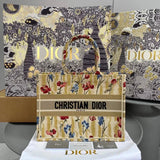 Dior Women's Bag Top version Same Style as Stars2023New Product BookTotemini Tote Bag Houndstooth Mini Small Sized Large Canvas Embroidered Shopping Bag Handbag Shoulder Bag Women's Bag