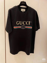 Gucci T-shirt Chest Letter Print logo round Neck Short Sleeve25ss New Pure Cotton Unisex Style T T-shirt OS Loose Fit Base Shirt Half Sleeve T-Shirt Top Half Sleeve