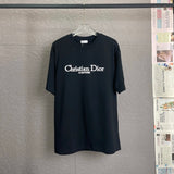 Dior T-shirt Chest Letter Embroidery logo round Neck Short Sleeve25ss New pure cotton T Unisex T-Shirt OS Loose Fit Base Shirt Top Half Sleeve T-Shirt