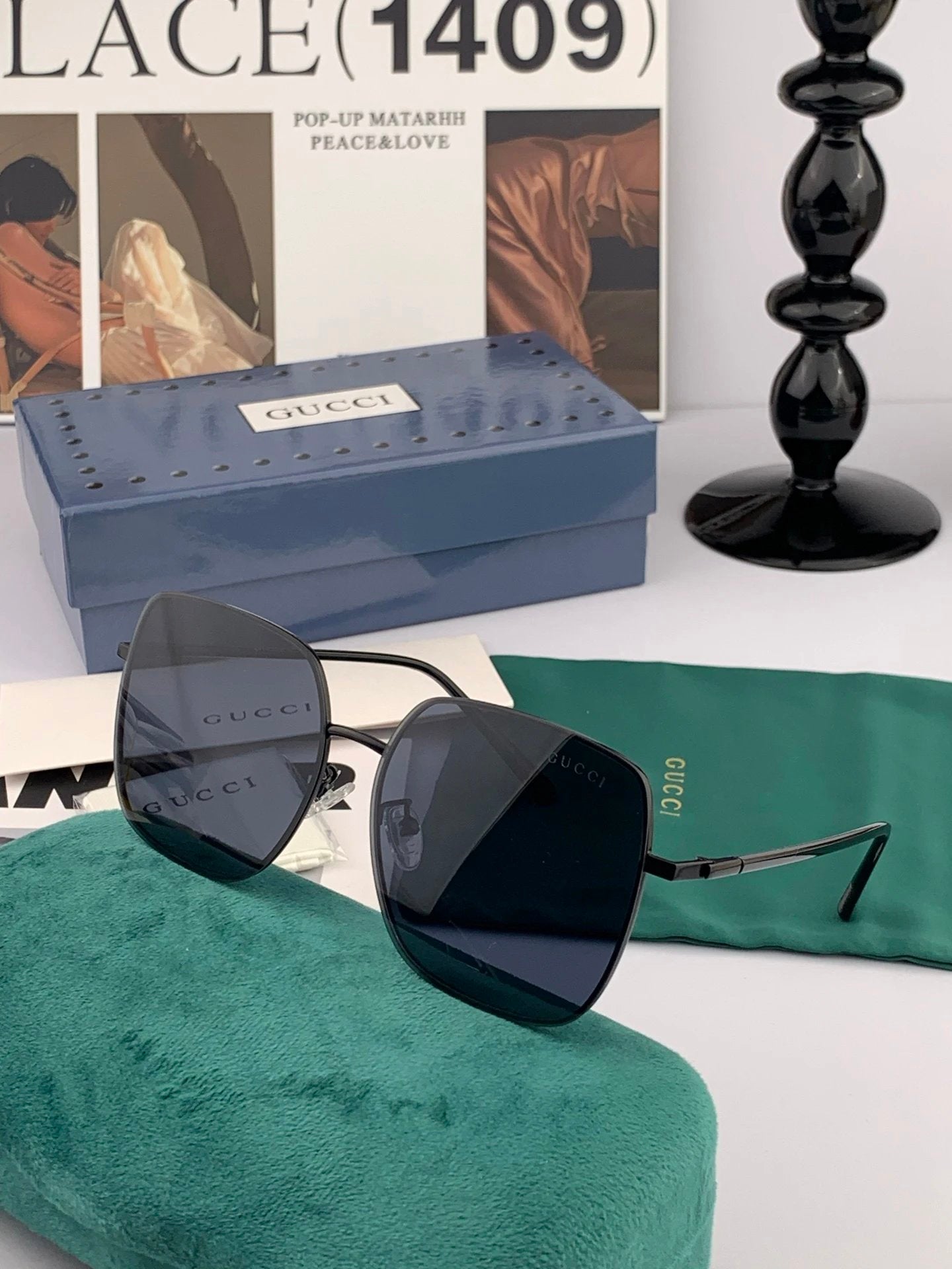 Gucci Sunglasses Colorful Pilot Polarized Sunglasses Slimming Non-Prescription Unisex Couple Style Driving Beach Fishing UV Protection25ss New Sports Casual Versatile