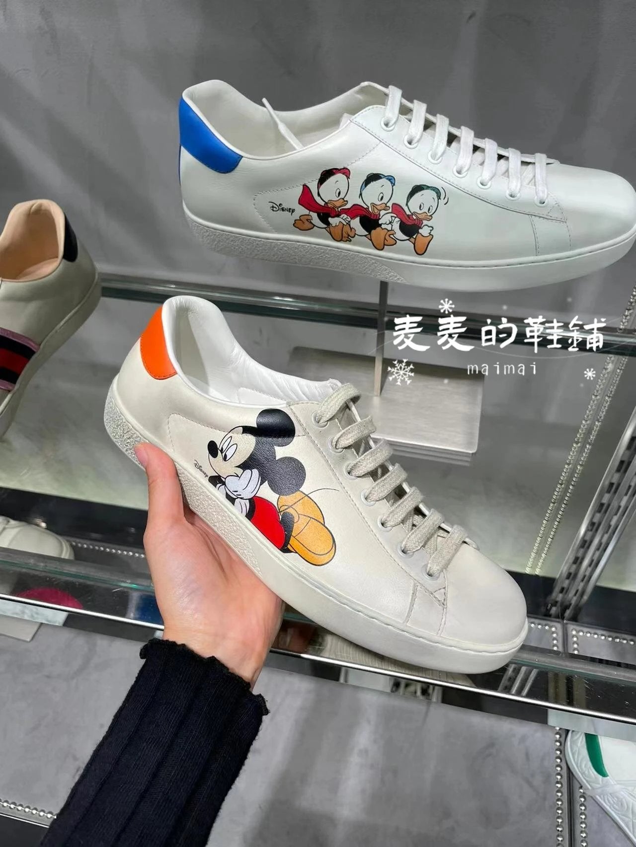 Gucci ShoesAce Series Bee Embroidered White Shoes Low-Top Couple's Mandarin Duck Sports Board Shoes