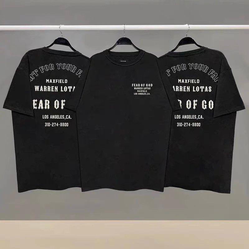 ESSENTIALS T-shirt Top Version Reflective Letter Fashion Brand Double Line High Street T T-shirt Short Sleeve