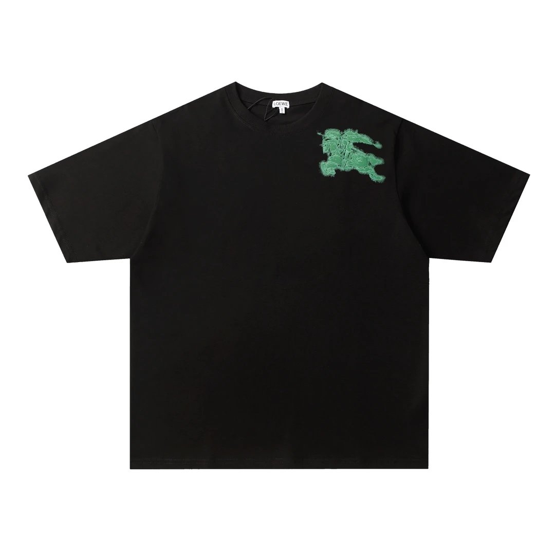 Burberry T-shirt Foam letters on the chest LOGO Printed round Neck Short Sleeve25ss New pure cotton T Unisex T-Shirt OS Loose Fit Base Shirt Top Half Sleeve T-Shirt