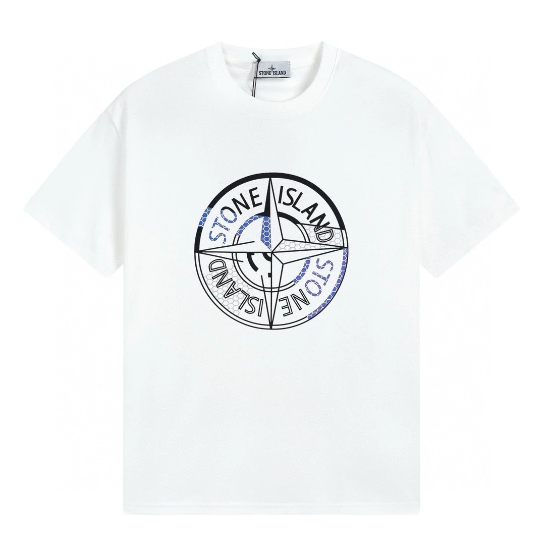 Stone Island T-shirt Top Version Counter Same Style Printing Men's and Women's Same Style Short Sleeve T Summer Fashion T-shirt