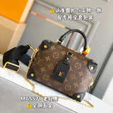 Louis Vuitton LV Women's Bag Top version 【Premium Edition】All-Steel Hardware M45571New Soft Box Bag PETITEMALLESOUPLE Handbag Presbyopic Portable Shoulder Messenger Bag Three-in-One Women's Bag Handbag