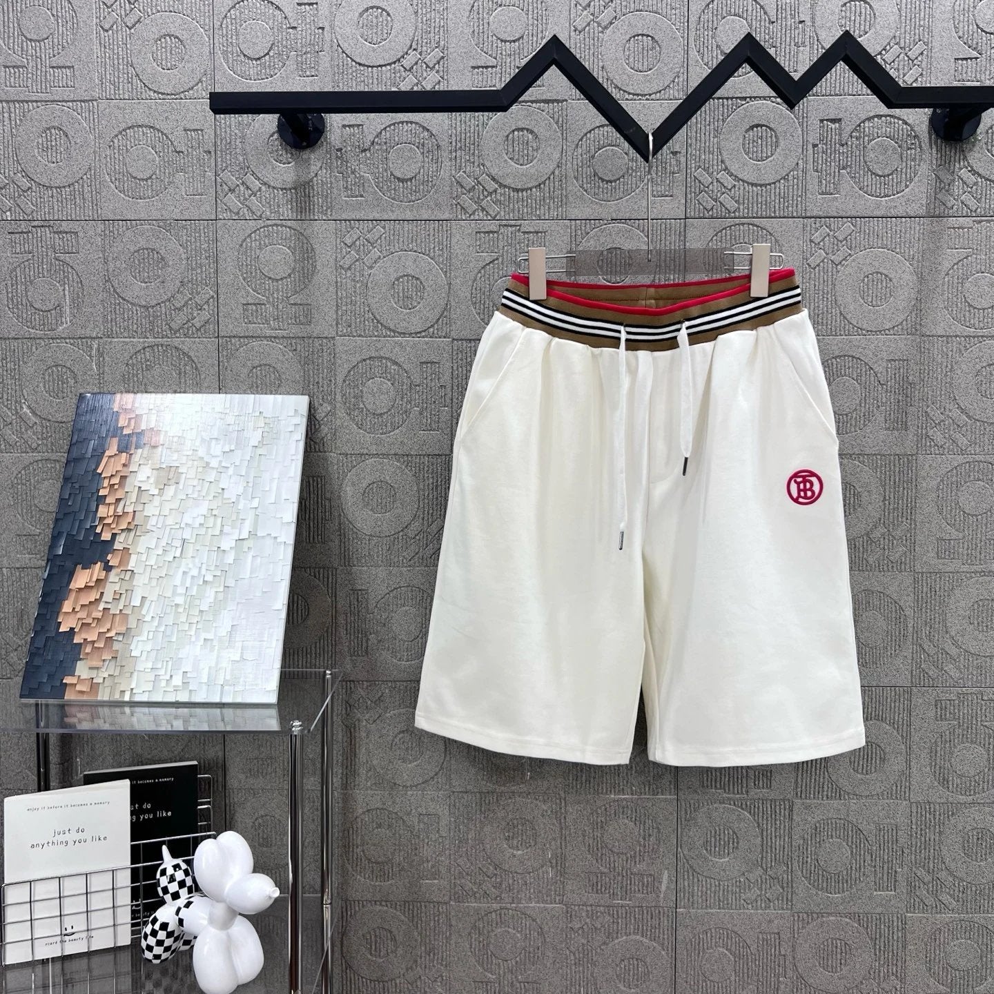 Burberry Shorts TB Letter Embroidery logo Five-point Shorts25ss New Drawstring Casual Summer Pants American Style5Two-in-One Casual Sweatpants for Men and Women, Pure Cotton Joggers