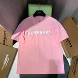 Burberry T-shirt Chest Micro Logo Overlapping Print logo round Neck Short Sleeve25ss New pure cotton T Unisex T-Shirt OS Drop Shoulder Loose Fit Base Shirt Top T-Shirt Short Sleeve
