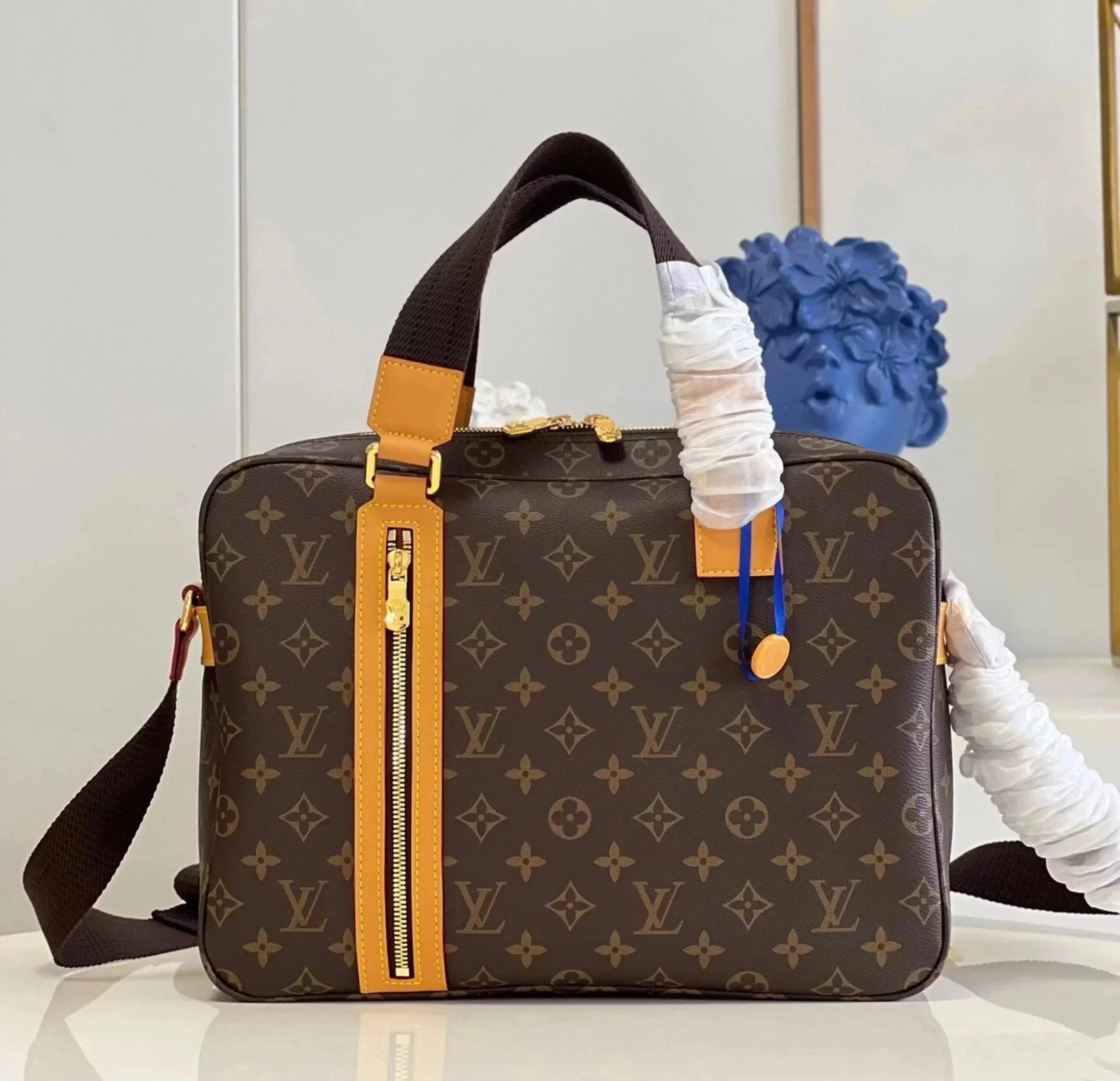 Louis Vuitton LV briefcase Top version 【Duty-Free Store Inspection-Free Version】M40043Medieval Series Briefcase SACBOSPHORE Men's and Women's Same Tote Shoulder Bag Messenger Bag Computer Bag Material Bag Lawyer Bag Travel Bag Men's Bag Business Casual Ba