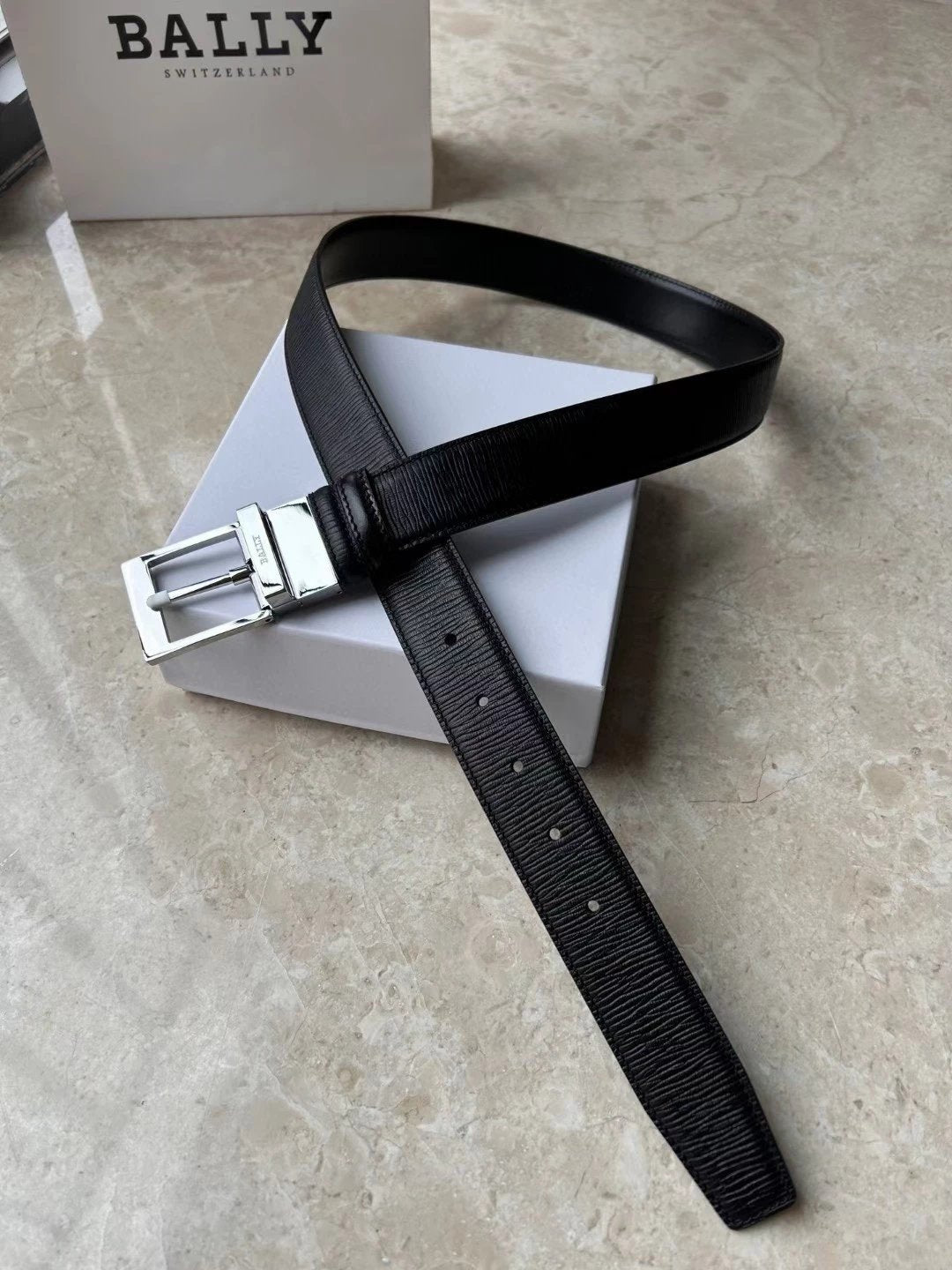 Bally Belt Top version Original Single Belt Counter New Men's Double-Sided Casual Business Belt Wide3.5cm Double-Sided Head Layer Cowhide Belt First Layer Cow Leather Belt Men and Women Business Casual Belt Belt Men's Leather Belt