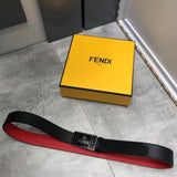 FENDI Belt Top version New belt3.0cm Men's Leather Belt First Layer Cowhide Women's Belt