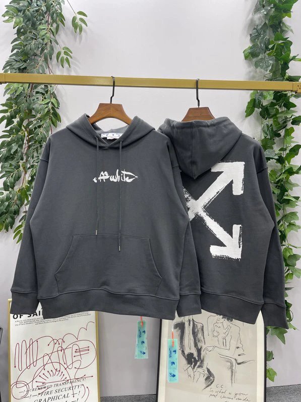 OFF -White Hoodie Top Version Counter Same Style Heavy New Casual Hooded Sweater Versatile Loose Hoodie Trendy Pure Cotton