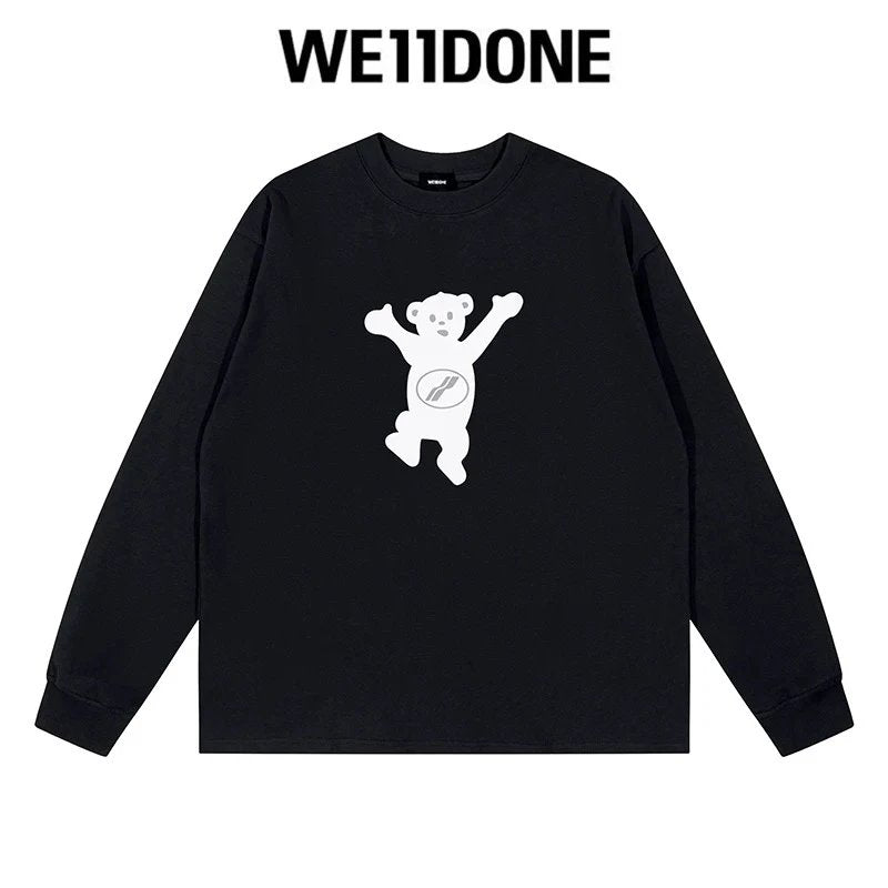 We11done Hoodie Top Version Zhao Lusi Yang Mi Long Sleeve T T-shirt Color Graffiti Letters Gradient Spring and Autumn