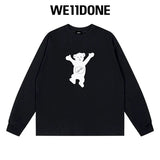 We11done Hoodie Top Version Zhao Lusi Yang Mi Long Sleeve T T-shirt Color Graffiti Letters Gradient Spring and Autumn