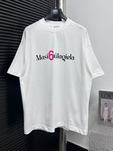 Maison Margiela T-shirt Front and Back Letter and Number Print logo round Neck Short Sleeve25ss New pure cotton T Unisex T-Shirt OS Loose Fit Base Shirt Top Half Sleeve T-Shirt