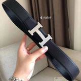 Hermes Belt Top version Men's Belt Width3.8cm Mesh H Steel Buckle Selected Double-Sided Calf Leather Double-Sided Available H Home Belt