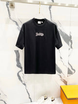 Burberry T-shirt Chest Letter Embroidery logo round Neck Short Sleeve25ss New Pure Cotton Unisex Style T Casual T-Shirt Base Layer Shirt OS Loose Fit Half Sleeve Top Plus Size