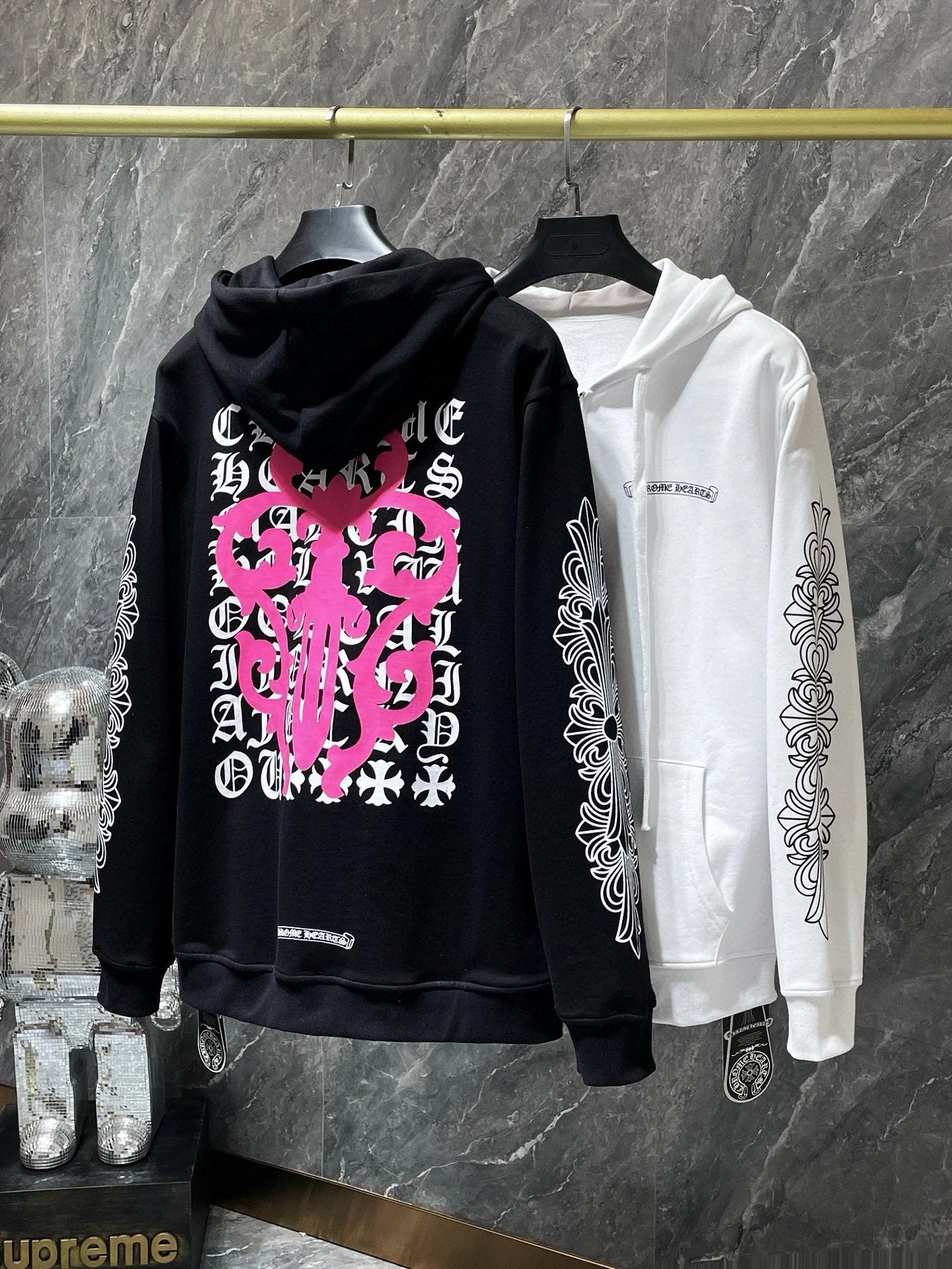 Chrome Hearts Hoodie Top Version Counter Same Style Fashion Brand2024Cotton Wide Casual Loose Hooded Sweater Men's and Women's Hoodies