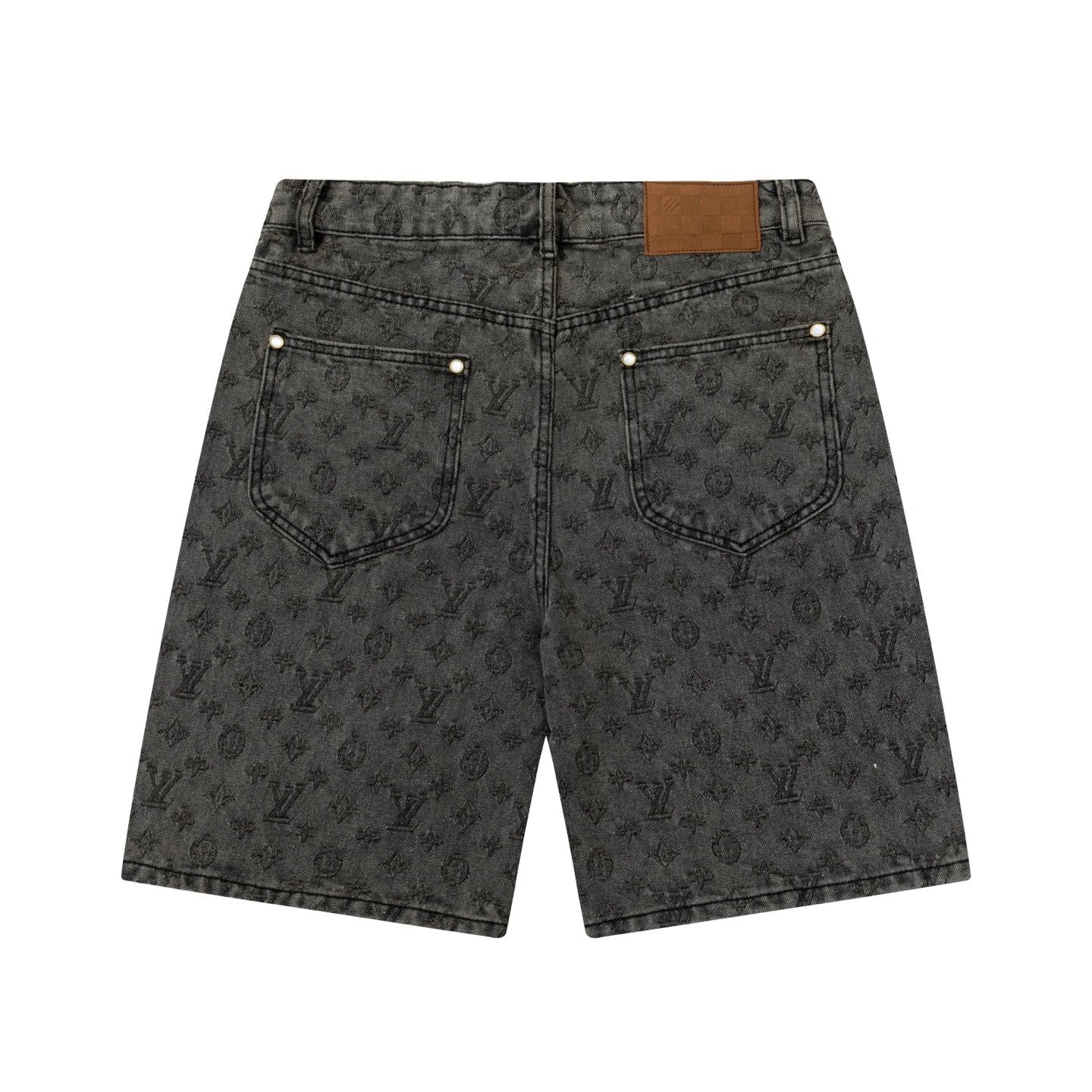 Louis Vuitton LV Shorts Full Print Dark Pattern Old Flower Print logo Denim Shorts Five-Point Pants25ss New Casual Summer Pants5Two-in-One Casual Sweatpants for Men and Women