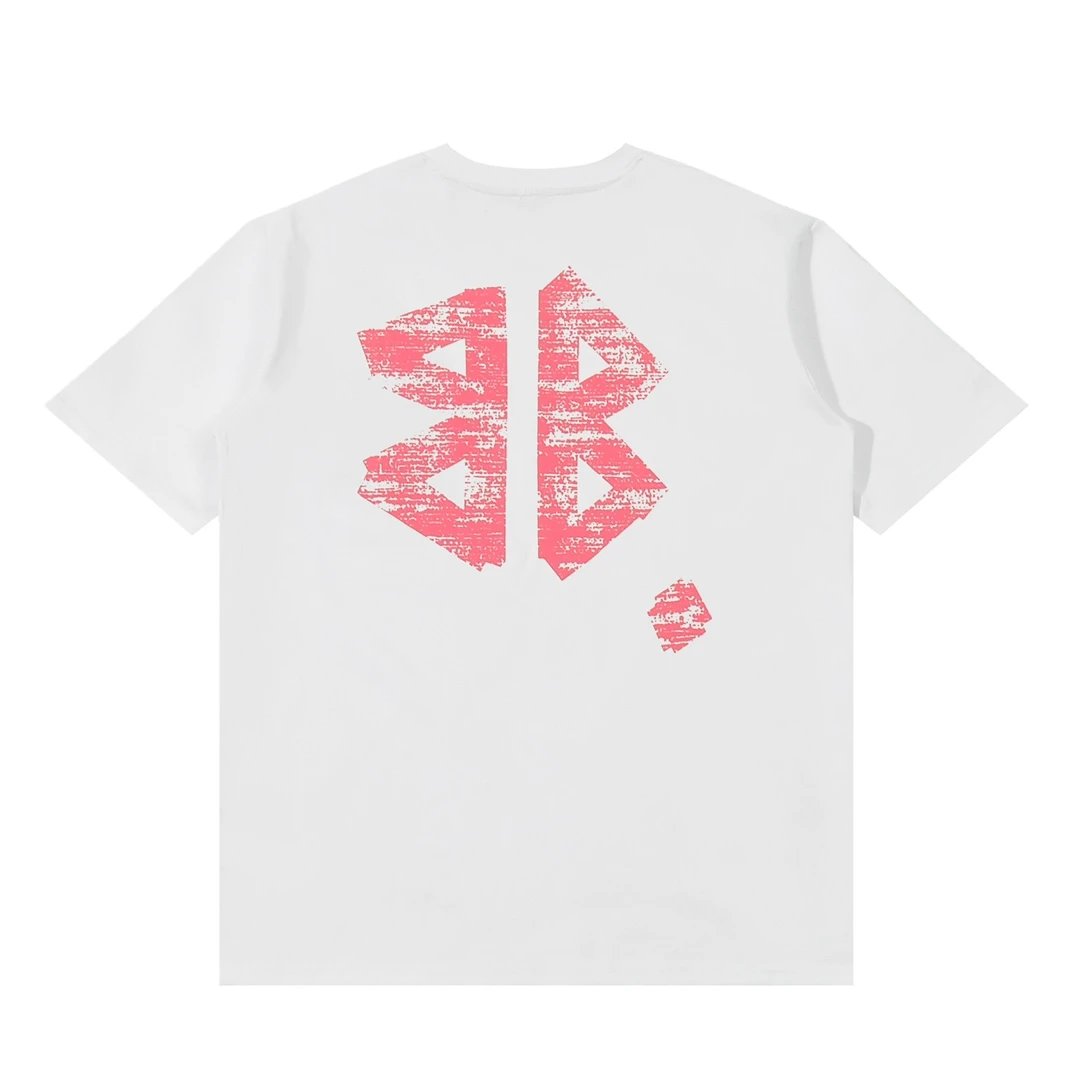 Balenciaga T-shirt Front and Back Crayon Letter Print logo round Neck Short Sleeve25ss New Pure Cotton Unisex Style T T-shirt OS Loose Fit Base Shirt Half Sleeve T-Shirt Top Half Sleeve