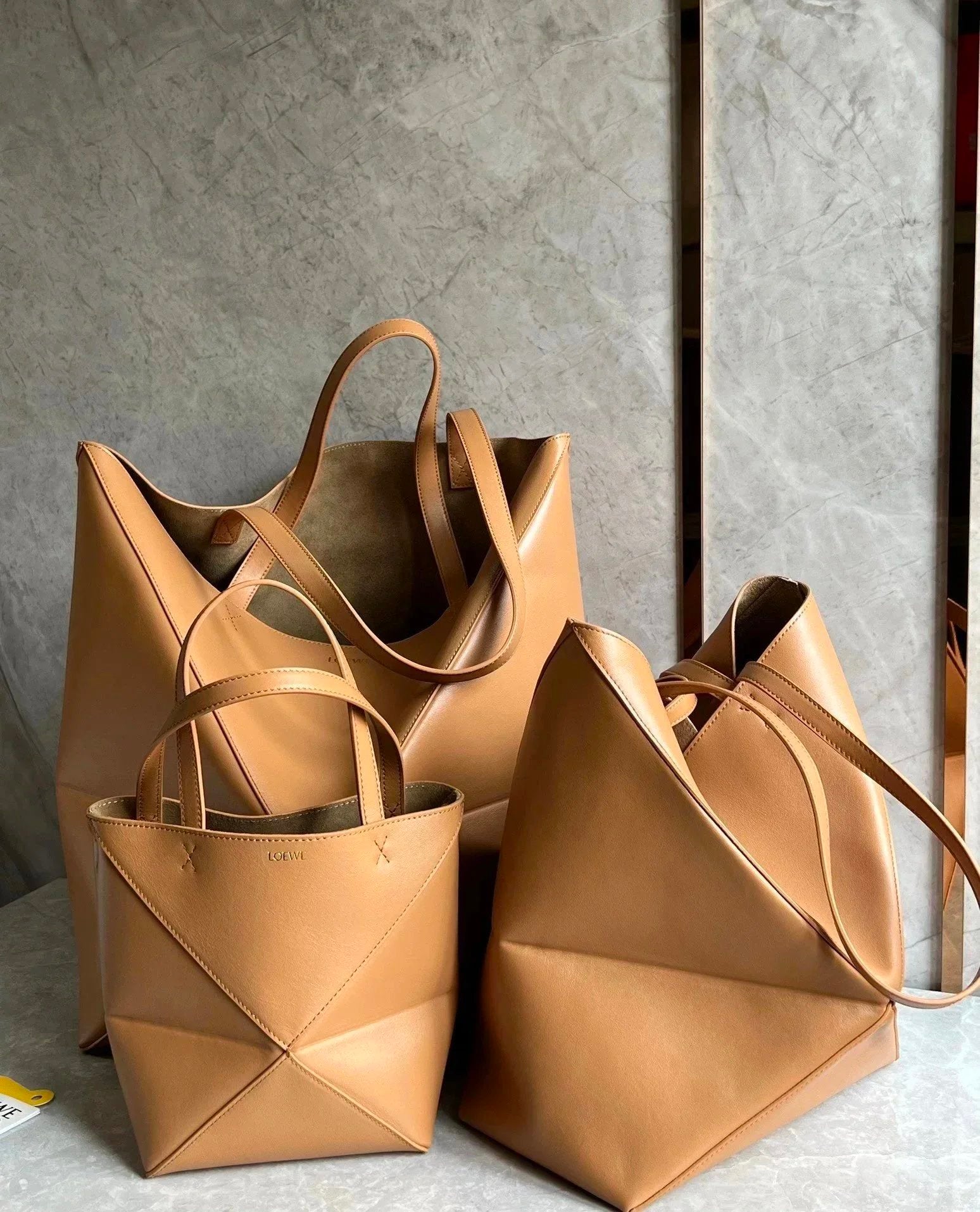 LOEWE Women's Bag Top version 【Kowloon Leather Premium Edition】23New PuzzleFold Handbag Folding Underarm Bag Tote Bag Shopping Bag Handbag Men's and Women's Bags mini Small Tote Bag Oversized Shopping Bag Big Tote tote Bag