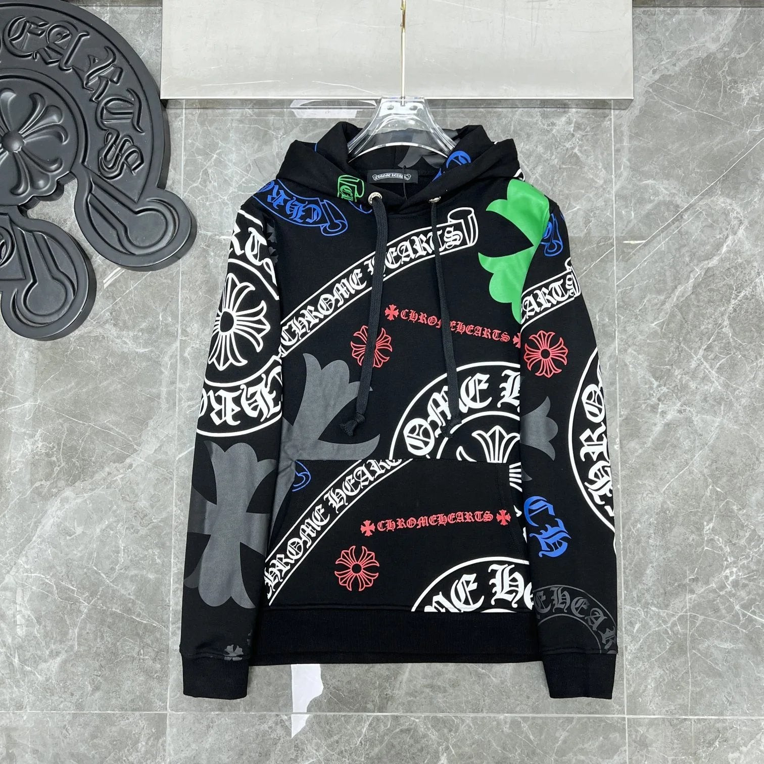 Chrome Hearts Hoodie Cross Hooded Sweater Loose Men's and Women's Zipper Hoodie