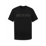 Balenciaga T-shirt 3D Foam Printed Patchwork Round Neck Short Sleeve25ss New Pure Cotton Unisex Style T T-shirt OS Loose Fit Base Shirt Short Sleeve T-Shirt Top