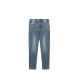 Louis Vuitton LV Jeans Back Pocket Old Flower logo Straight Washed Blue Jeans Autumn Winter New Unisex Loose Casual Wide Leg High Waist Pants