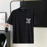 Louis Vuitton LV T-shirt Chest Letter Embroidery logo round Neck Short Sleeve25ss New Pure Cotton Unisex Style T T-shirt OS Loose Fit Base Shirt Top Half Sleeve T-Shirt