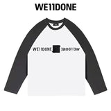 We11done Hoodie Top Version Zhao Lusi Yang Mi Long Sleeve T T-shirt Color Graffiti Letters Gradient Spring and Autumn