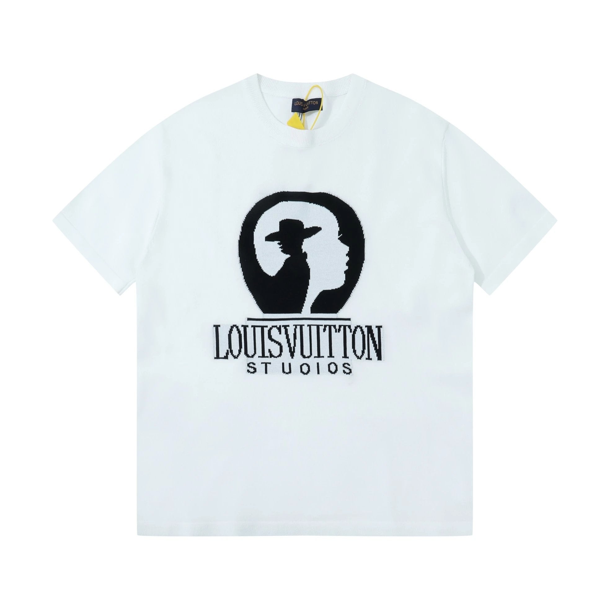 Louis Vuitton LV T-shirt Chest Portrait Jacquard logo round Neck Short Sleeve25ss New Pure Cotton Unisex Style T T-shirt OS Loose Fit Base Shirt Top Half Sleeve T-Shirt