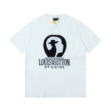 Louis Vuitton LV T-shirt Chest Portrait Jacquard logo round Neck Short Sleeve25ss New Pure Cotton Unisex Style T T-shirt OS Loose Fit Base Shirt Top Half Sleeve T-Shirt