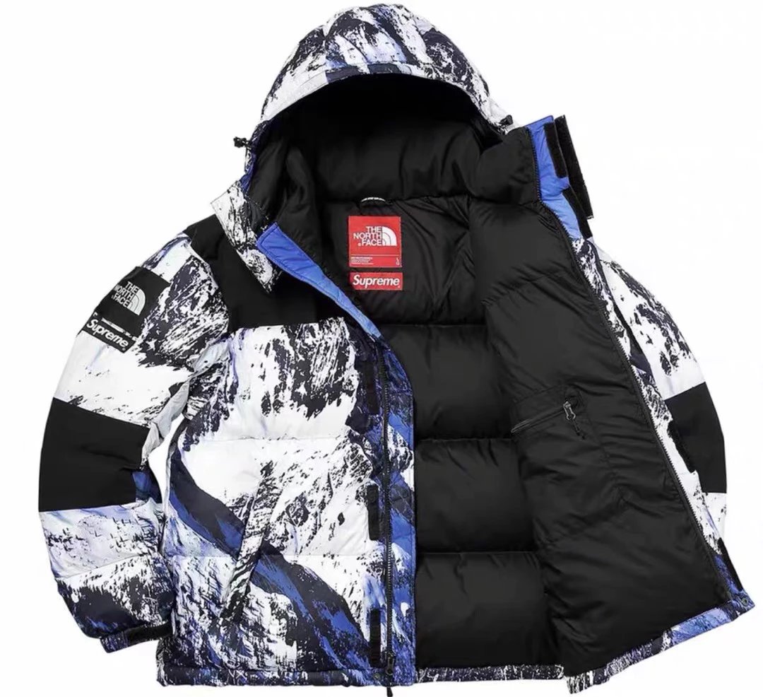 Supreme Down Jacket Top Version Back Joint Name Windproof Skiiing Joint Name Snow Mountain Goose down down Jacket Men and Women