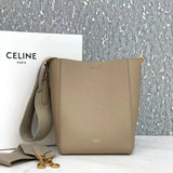 Celine women's bag Top version 【】SangleBucket Small Size Bucket Classic Lychee Grain Surface Cow Leather Wide Shoulder Strap Bucket Bag Shopping Bag Shoulder Women's Corssbody Bag