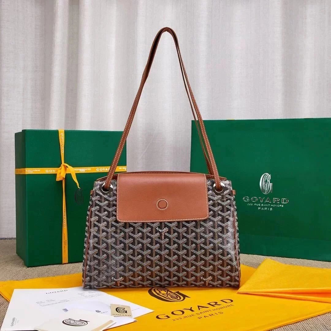 Goyard Bag Top version Elegant Virtue Rouette Genuine Leather Bag Shoulder Messenger Bag Pillow Bag Dumpling Bag Women's Bag Commuter Bag Women's Briefcase