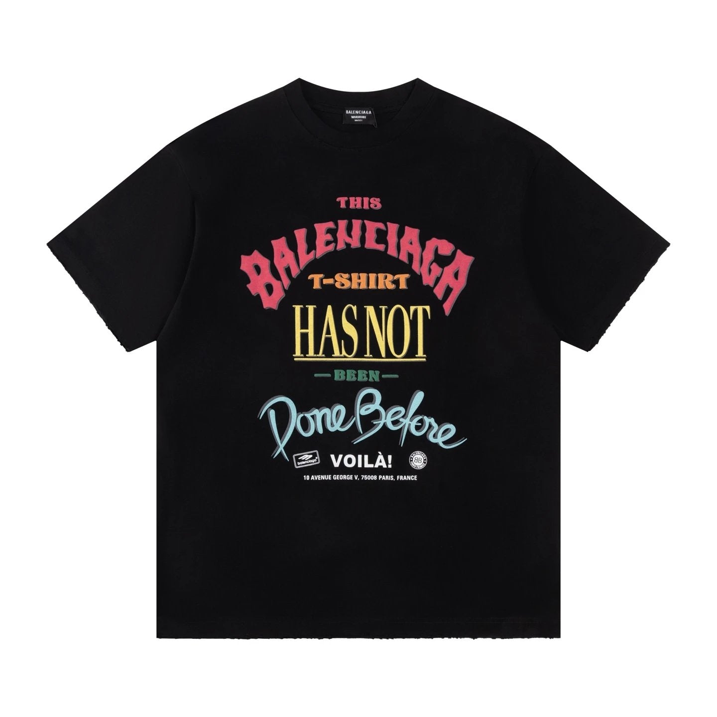 Balenciaga T-shirt Chest Letter Print logo round Neck Short Sleeve25ss New pure cotton T Unisex T-Shirt OS Loose Fit Base Shirt Top Half Sleeve T-Shirt