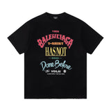 Balenciaga T-shirt Chest Letter Print logo round Neck Short Sleeve25ss New pure cotton T Unisex T-Shirt OS Loose Fit Base Shirt Top Half Sleeve T-Shirt