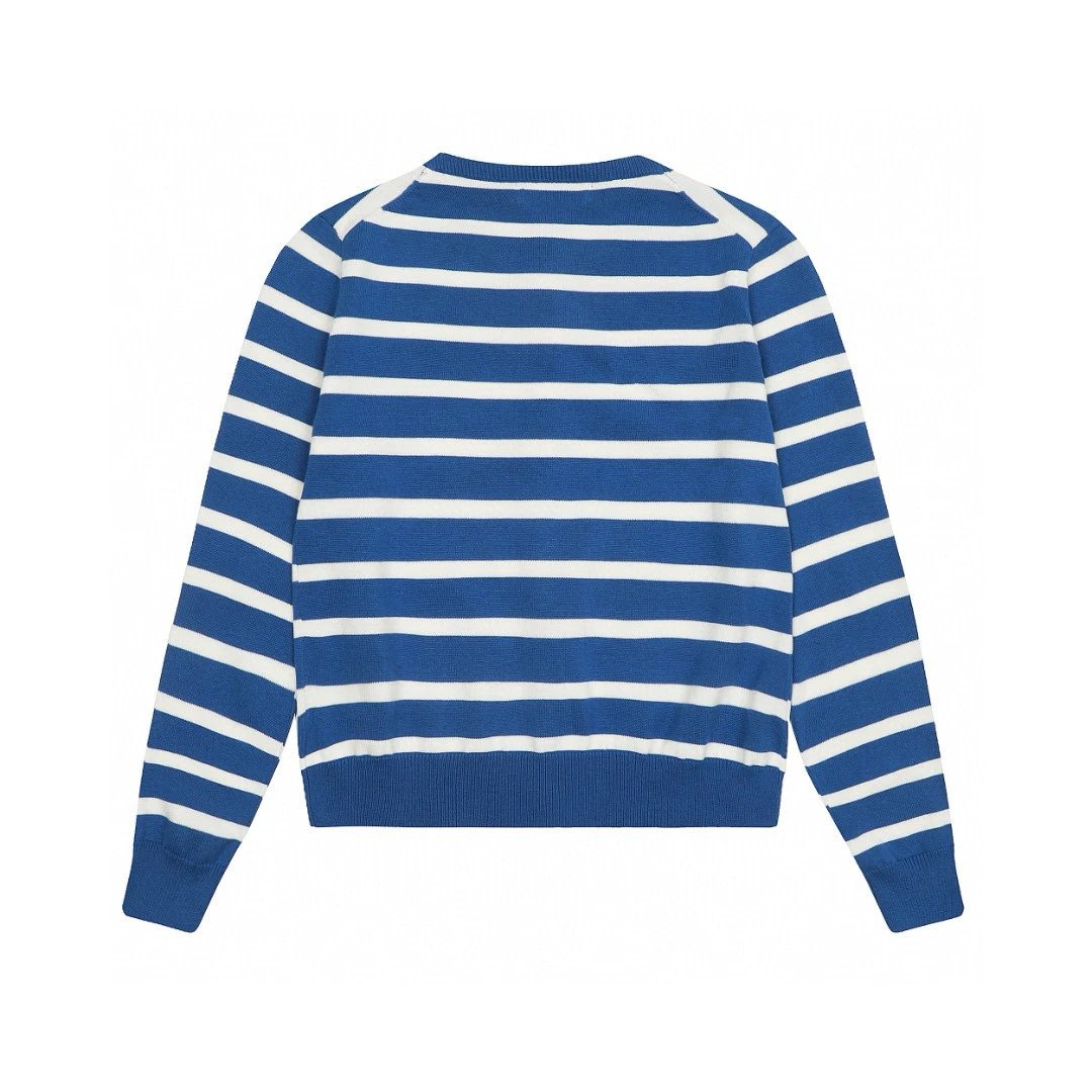 Ralph Lauren Sweater Top Version Women's Clothing24Spring Loose round Neck Striped Knitted Cardigan