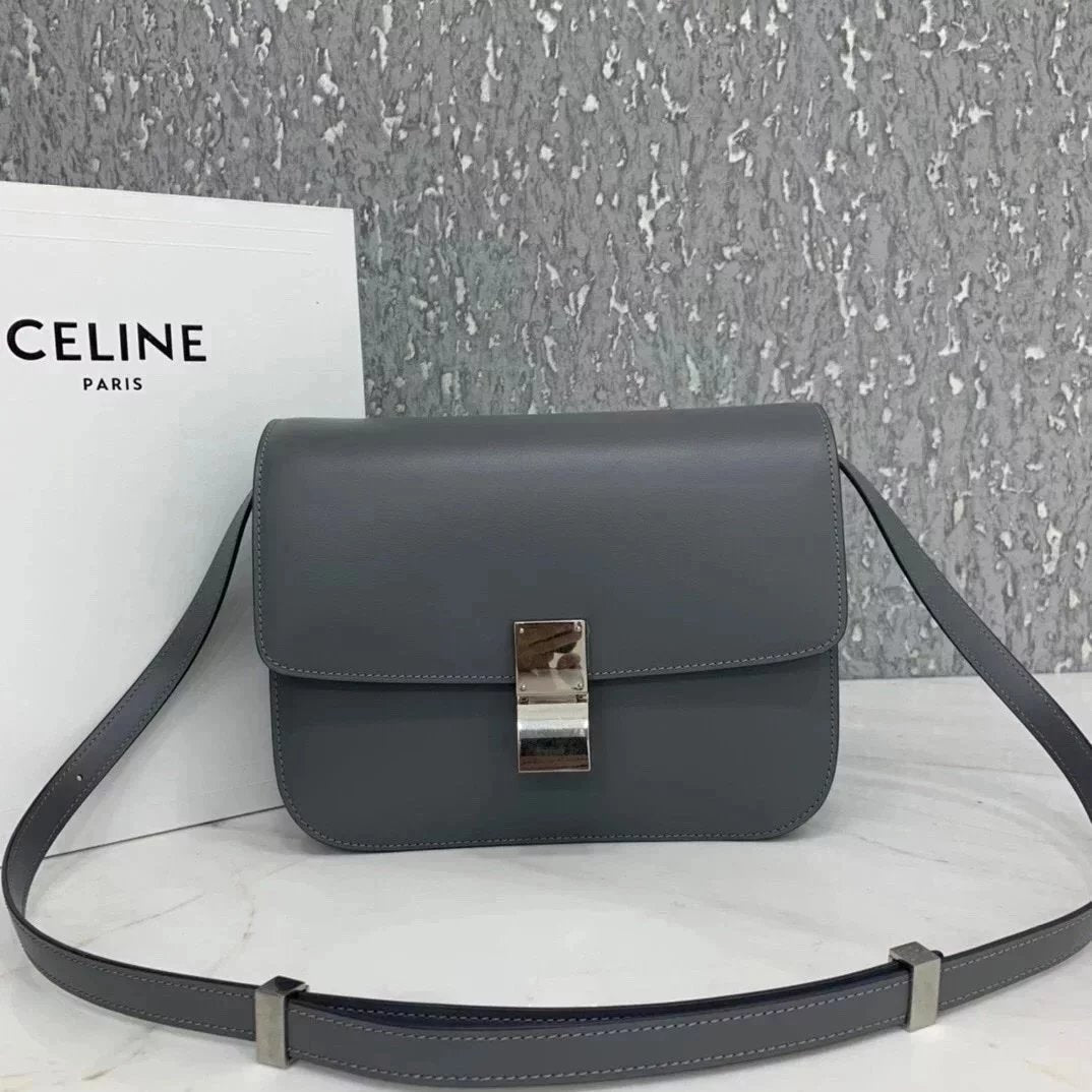 Celine women's bag Top version 【Original Surrogate Shopping Grade】Classic ClassicBox Package Square Bag Stewardess Bag TRIOMPHE Arc De Triomphe box Bag Flap Bag Shoulder Bag Messenger Bag New Women's Bag Teen18.5cm Small Size192532Medium24cm88007