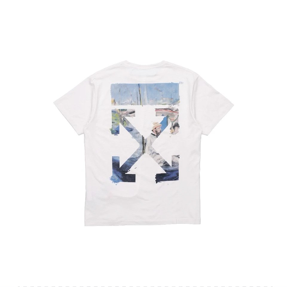 OFF-White T-shirt Top Version Counter Same Style Cotton Short Sleeve T T-shirt Men's and Women's Loose Summer Base Casual Half Sleeve