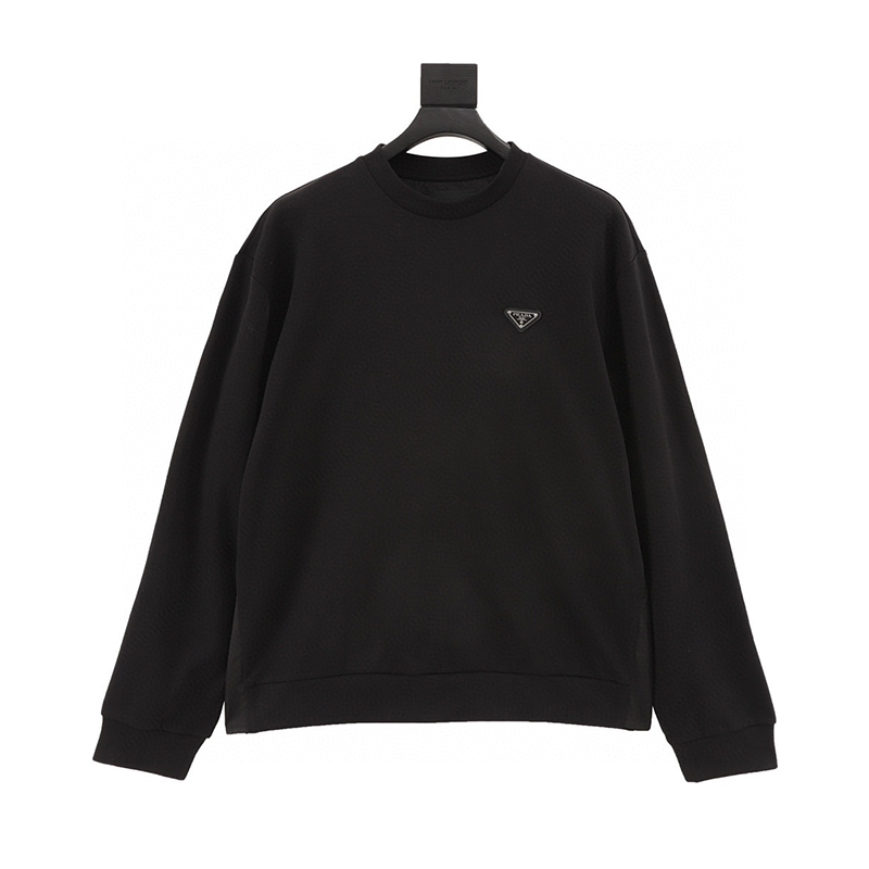 PRADA Hoodie  Triangle Mark round Neck Sweater for Men and Women