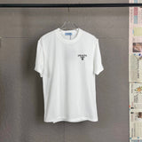 PRADA T-shirt Letter Rhinestone Embellishment on the Chest logo round Neck Short Sleeve25ss New Pure Cotton Unisex Style T T-shirt OS Loose Fit Base Shirt Half Sleeve T-Shirt Top Half Sleeve