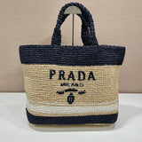 PRADA Bag Top version Original Order Latest Fiber Tote Bag European and American Fashion Large Capacity Totes Middle Ancient Women's Woven Shopping Bag Casual Straw Handbag Shoulder Bag Messenger Bag Women's Bag Women's Bag1BG408