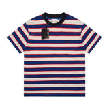 PRADA T-shirt Pocket Logo Striped Crew Neck Short Sleeve25ss New Pure Cotton Unisex Style T T-shirt OS Loose Fit Base Shirt Top Half Sleeve T-Shirt