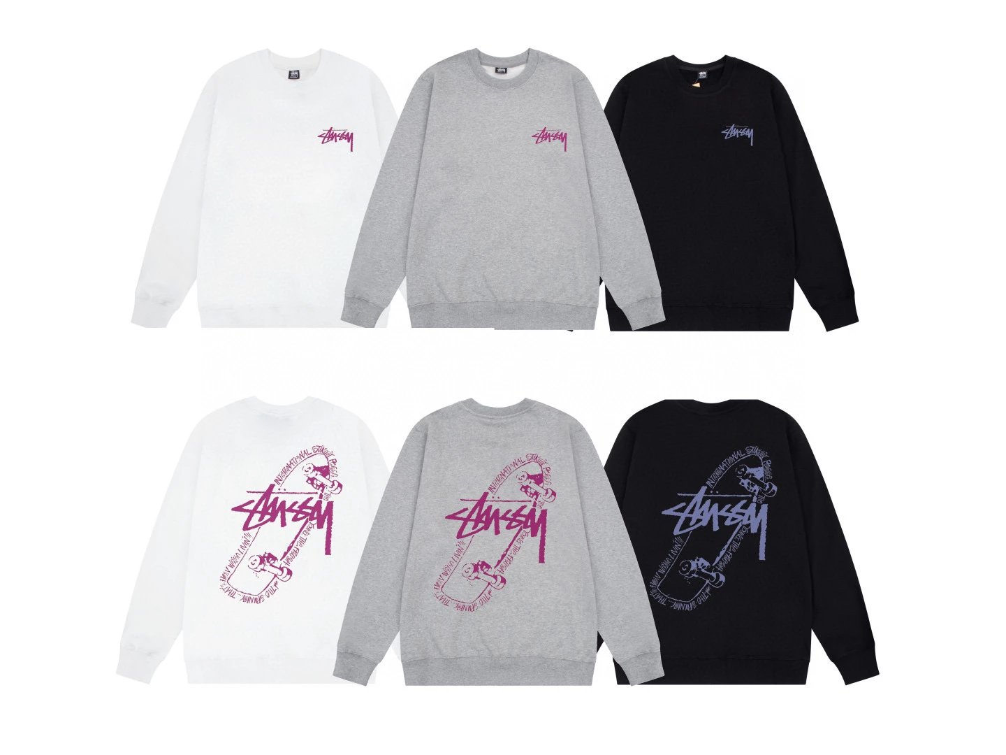 Stussy Hoodie Top Version Classic Dice Series round Neck Sweater Baby Boy and Girl Summer New