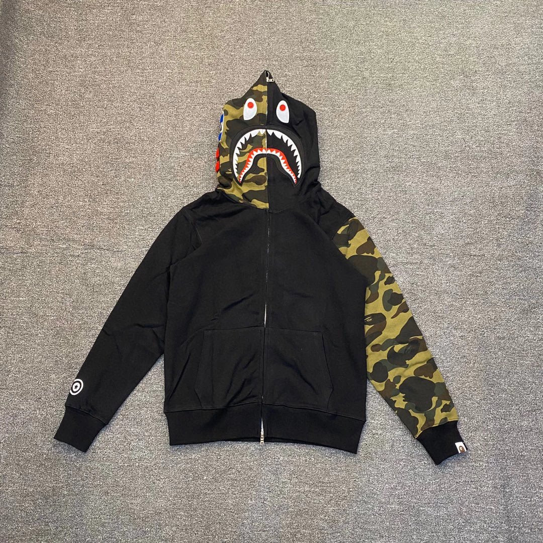 Bape Hoodie Top Version Classic Shark Camouflage Hooded Sweater Hip Hop Style Loose Men and Women Couple Hoodie Coat